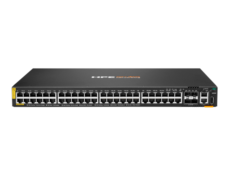 HPE Aruba Networking CX 6200F 48G Class 4 PoE 4SFP 370W Switch HPE Aruba Networking CX 6200F 48G Class 4 PoE 4SFP 370W Switch