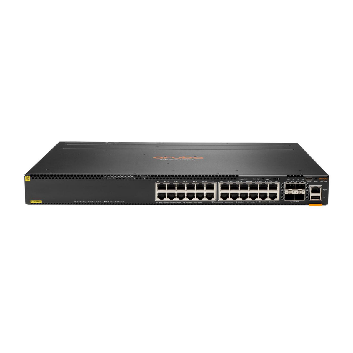 HPE Aruba Networking CX6300M 24G CL4  4SFP56 Switch (min. 1 PSU required)