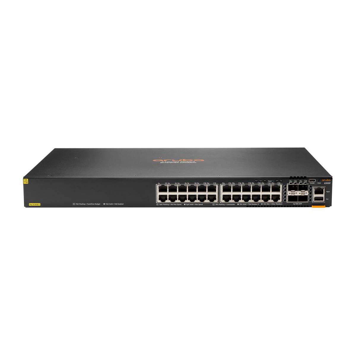 HPE Aruba Networking CX6300F 24G CL4  PoE 4SFP56 Switch